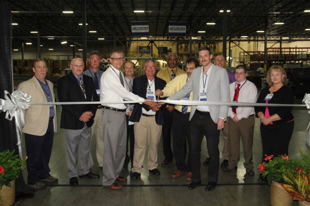 Carlisle Construction Materials Cuts Ribbon on PVC Manufacturing Line