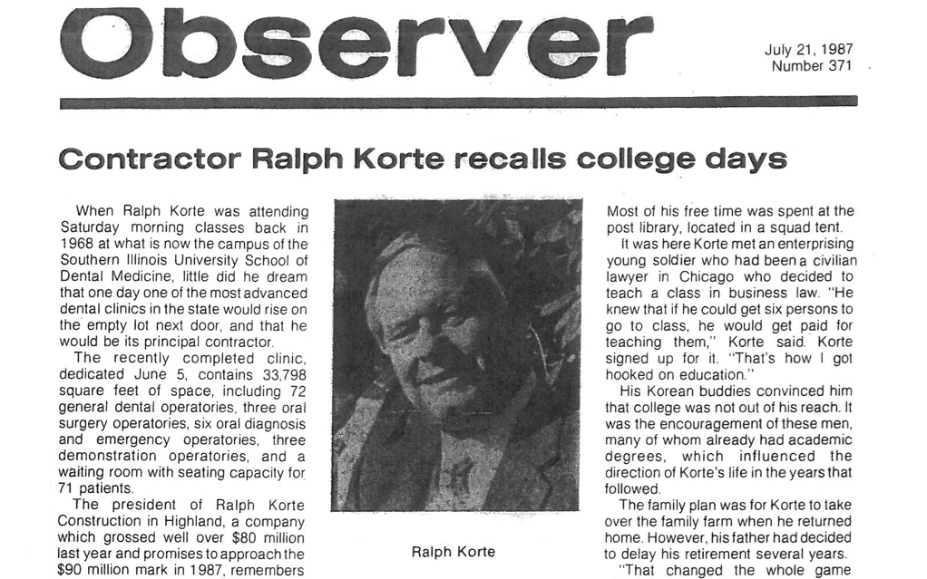 Ralph Korte and the value of education