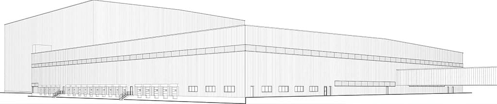 Processing facility warehouse layout