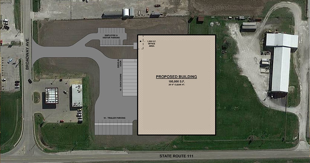 Site plan for proposed warehouse layout