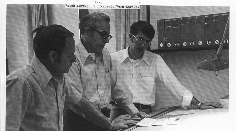 Ralph Korte, John Wetzel, and Vern Eardley, 1973