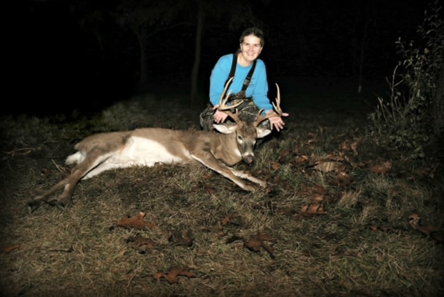 Nicole Peters' with a buck.