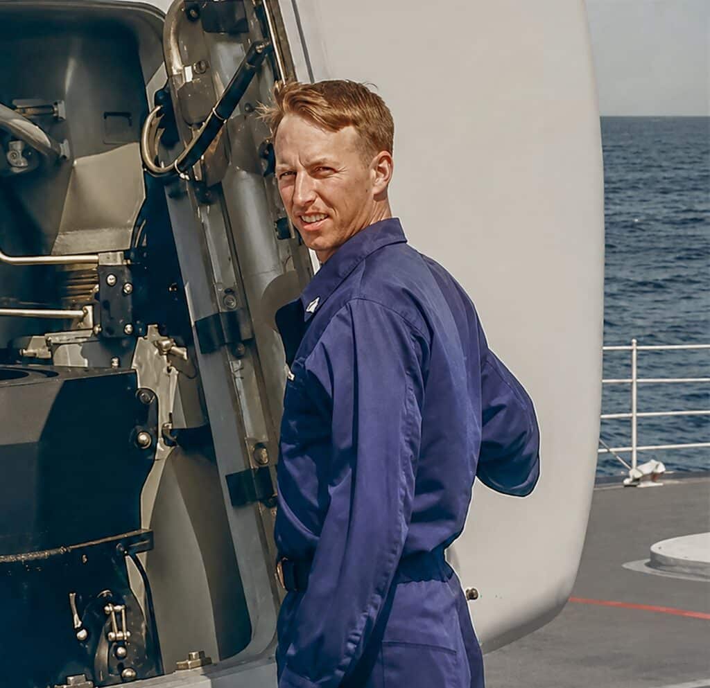 Shawn Erdo on a Navy ship.